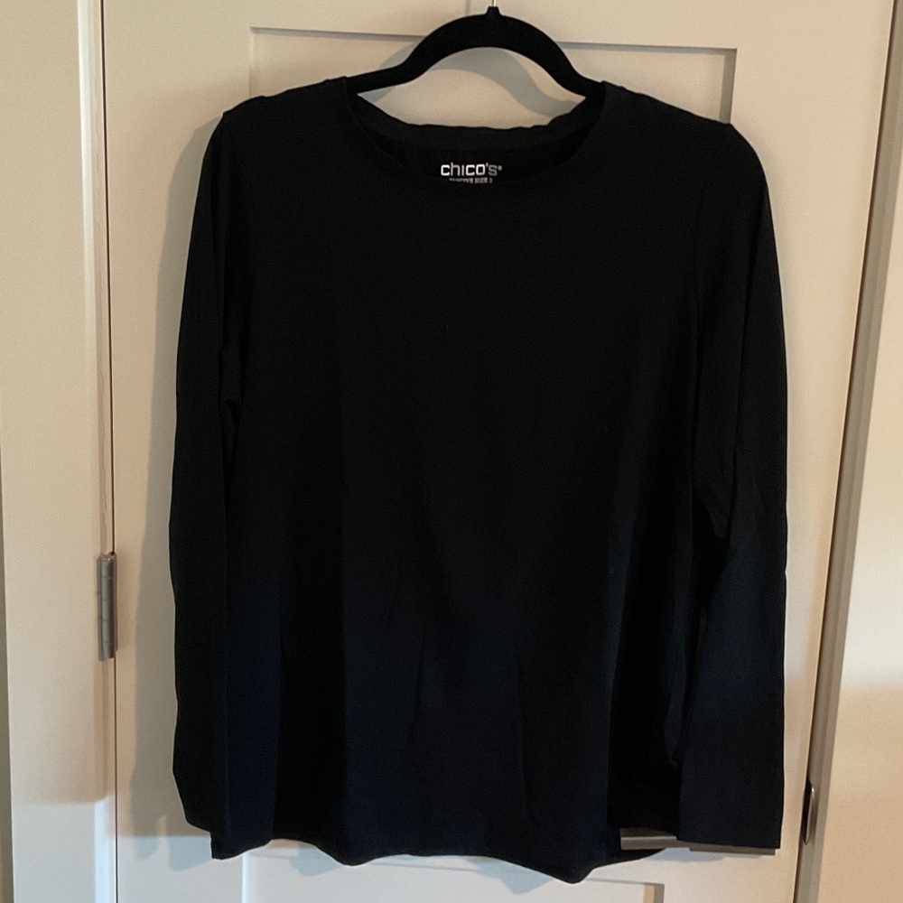 Chico's Classic Black Long Sleeve Tee